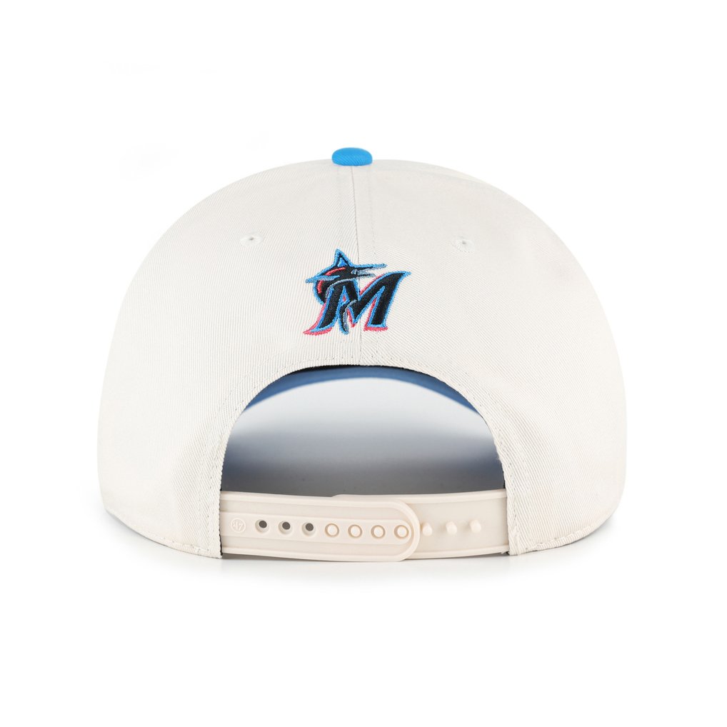 Miami Marlins '47 Unisex Rope Script Hitch Adjustable Hat - Natural/Blue
