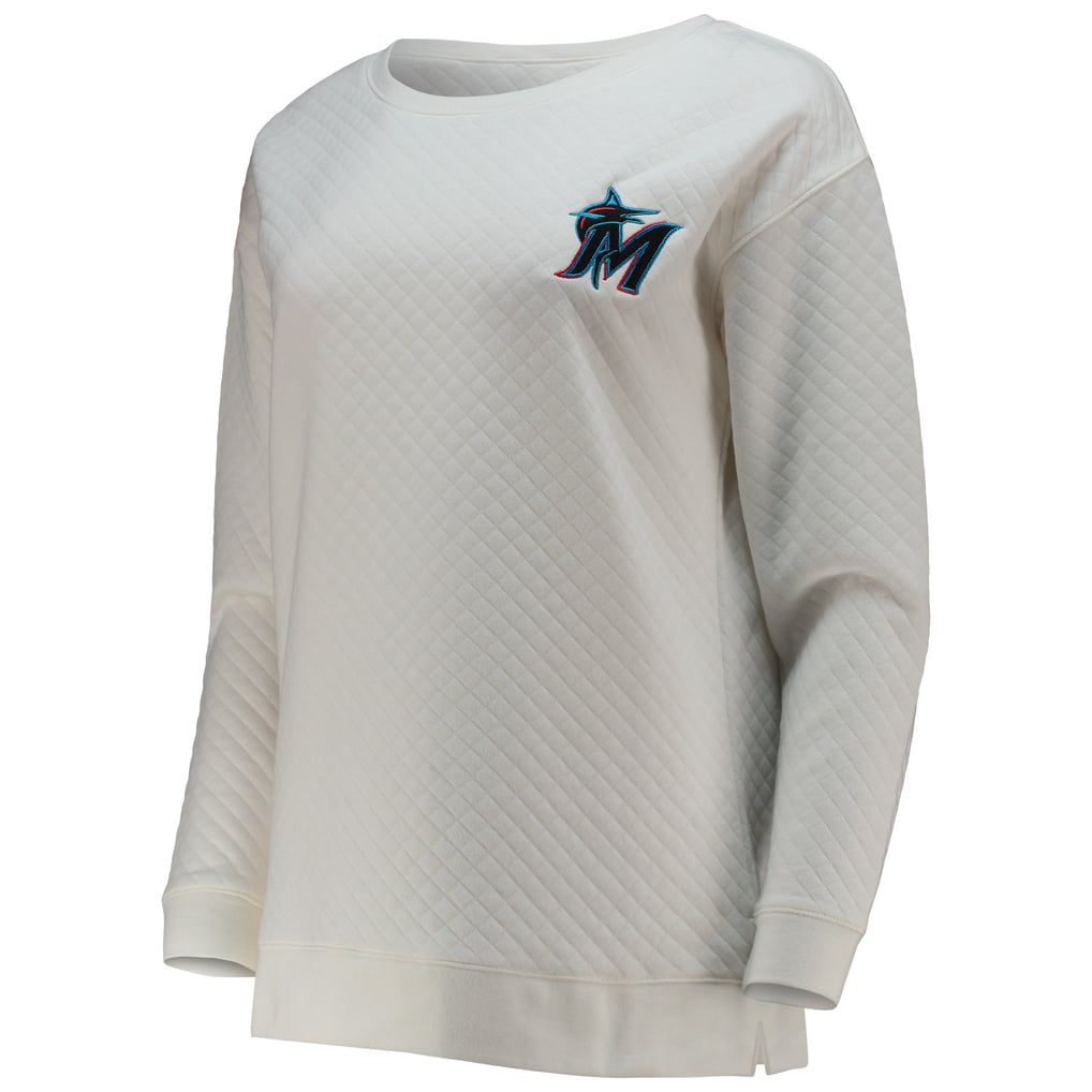 Miami Marlins Concepts Sport Women's Quilted Pullover Sweatshirt - White/Cream