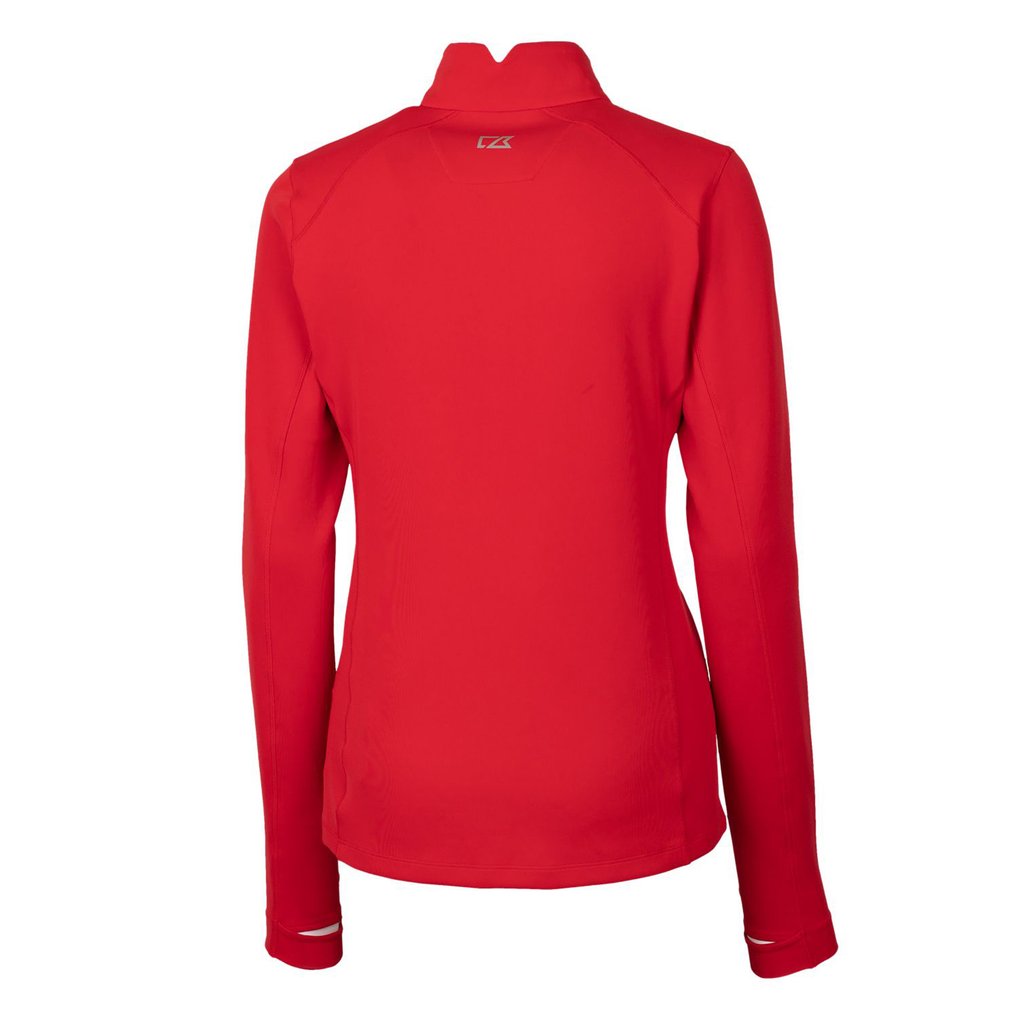 Miami Marlins Cutter & Buck Women's Americana Logo DryTec Traverse Stretch Quarter-Zip Pullover Top - Red