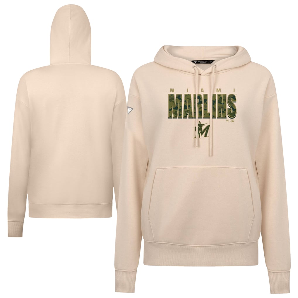 Miami Marlins Levelwear Women's Adorn Protect W Pullover Hoodie - Khaki