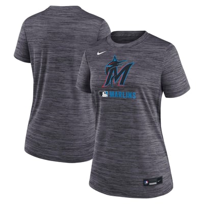  Miami Marlins Nike Women's Authentic Collection Velocity Dri-FIT T-Shirt - Black