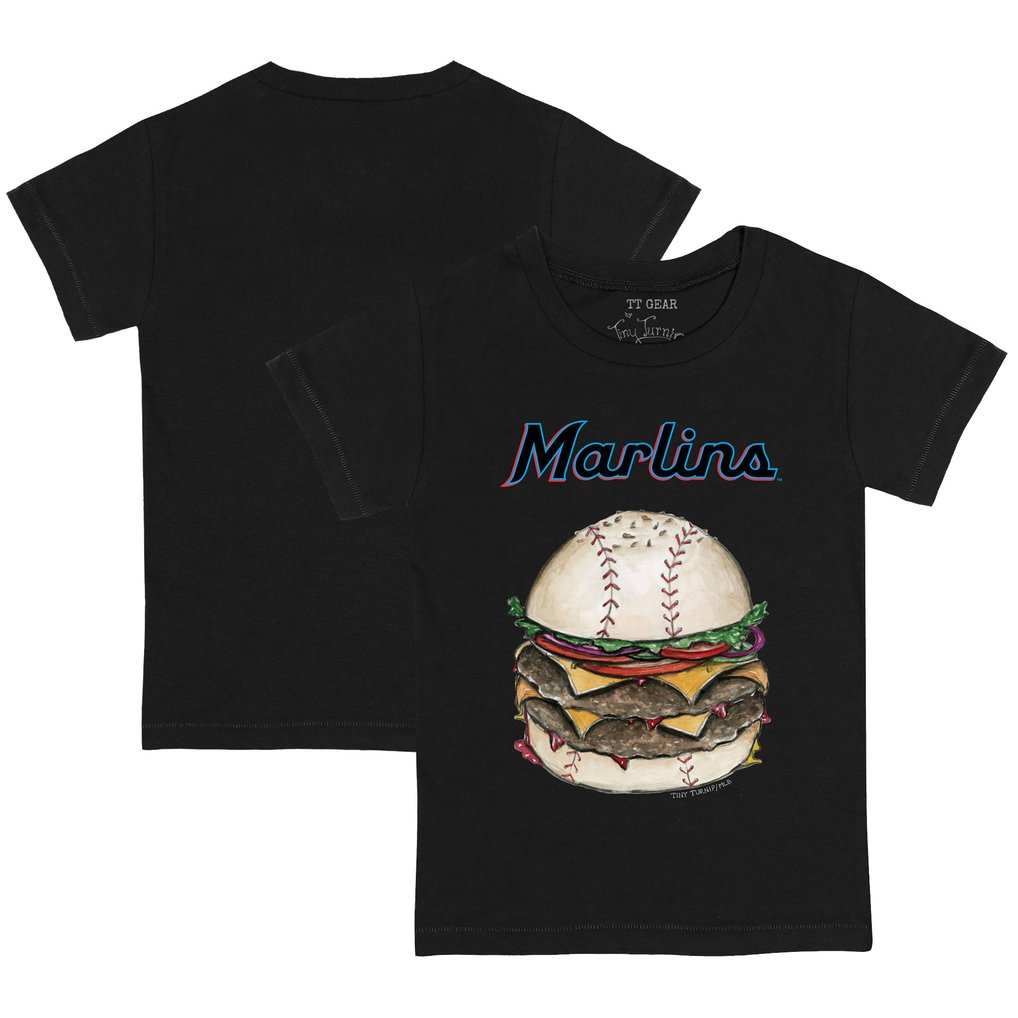 Miami Marlins Tiny Turnip Youth Burger T-Shirt - Black
