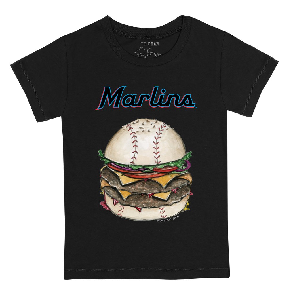 Miami Marlins Tiny Turnip Youth Burger T-Shirt - Black