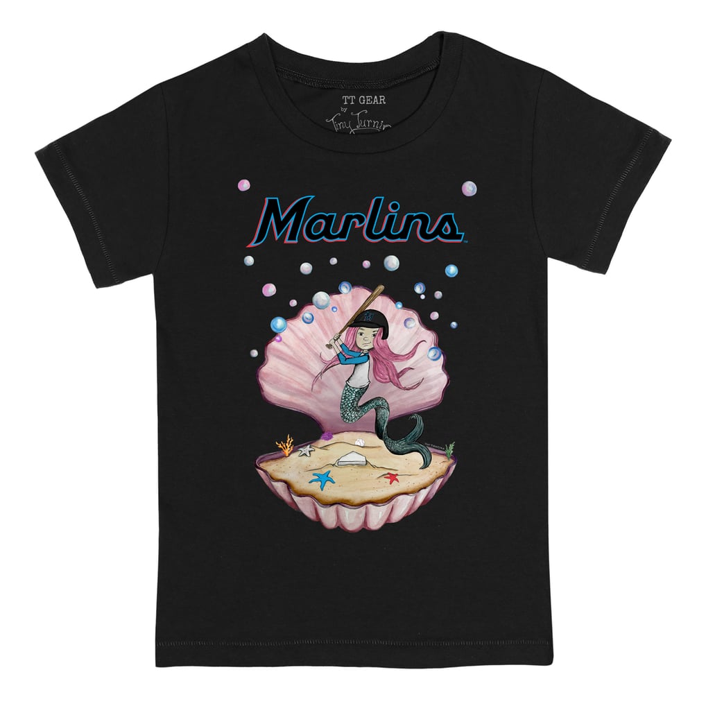 Miami Marlins Tiny Turnip Youth Mermaid T-Shirt - Black