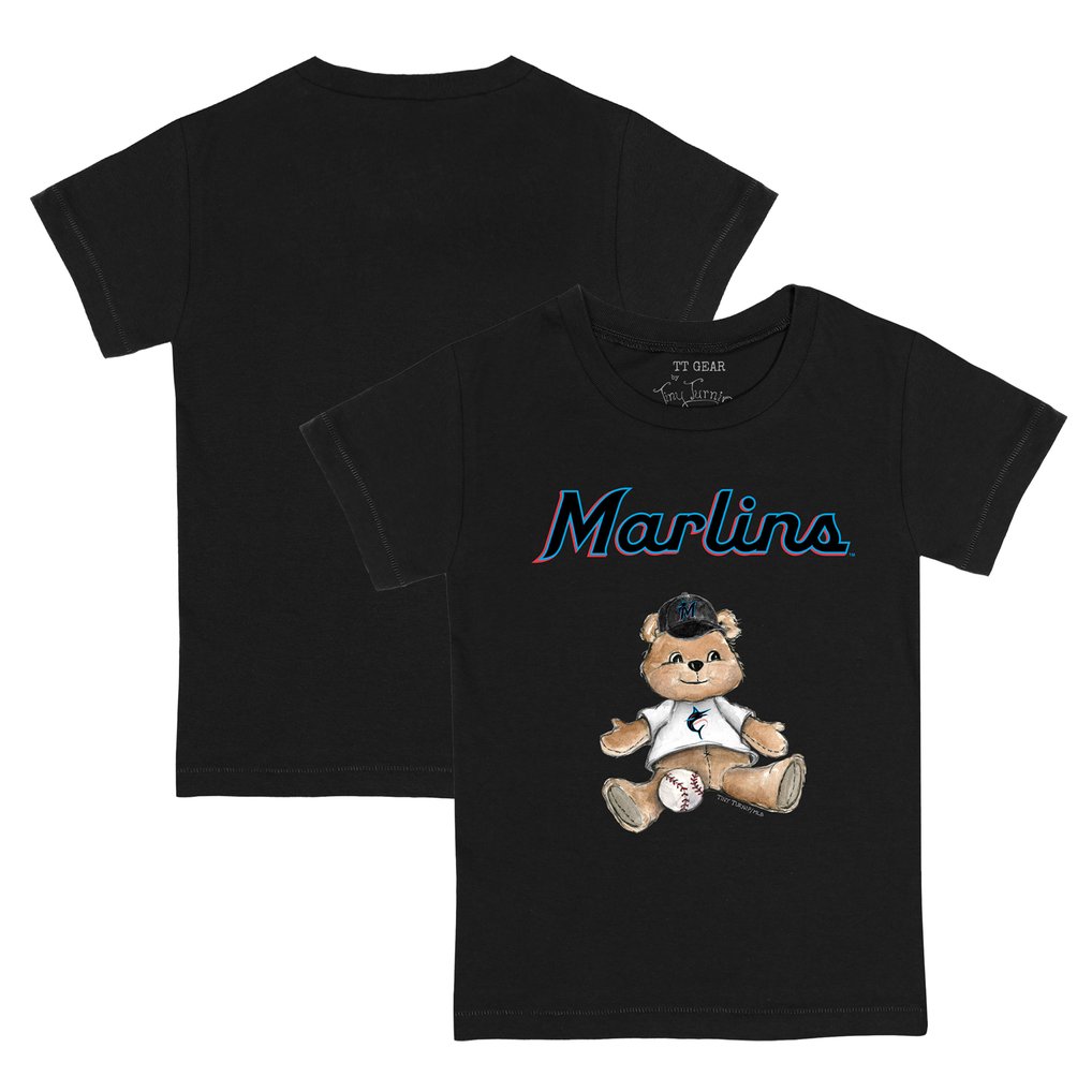 Miami Marlins Tiny Turnip Youth Teddy Boy T-Shirt - Black