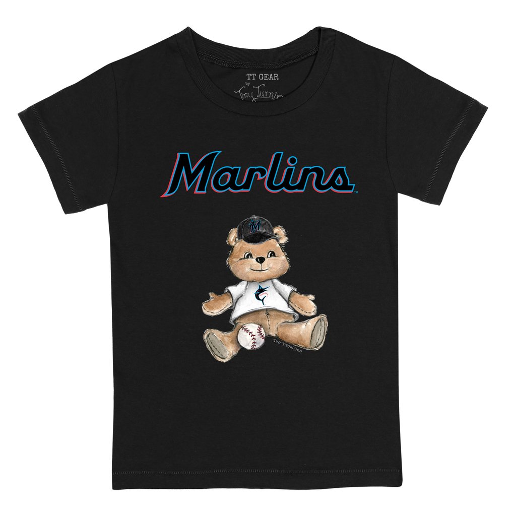 Miami Marlins Tiny Turnip Youth Teddy Boy T-Shirt - Black