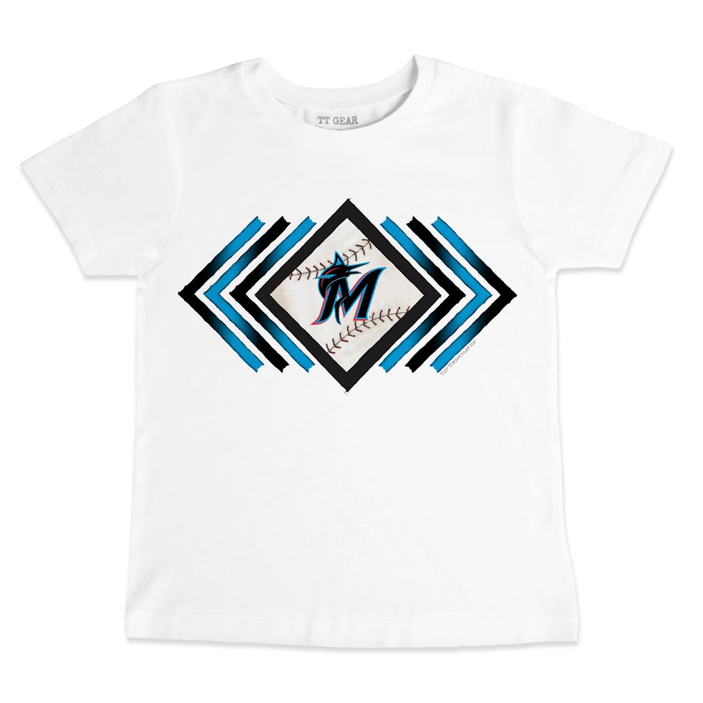 Miami Marlins Tiny Turnip Youth Prism Arrows T-Shirt - White