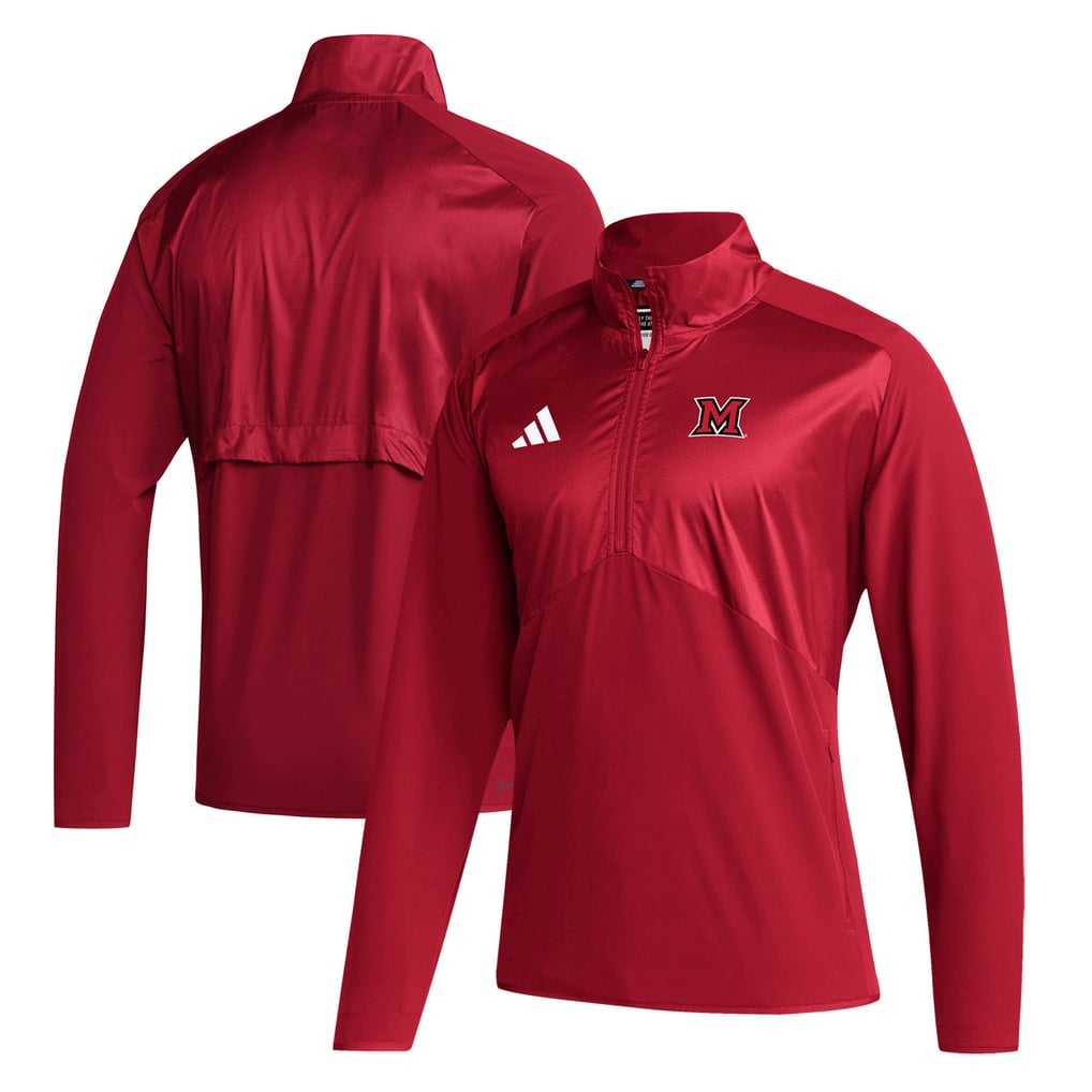  Miami University RedHawks adidas Sideline Quarter-Zip Pullover Top - Red