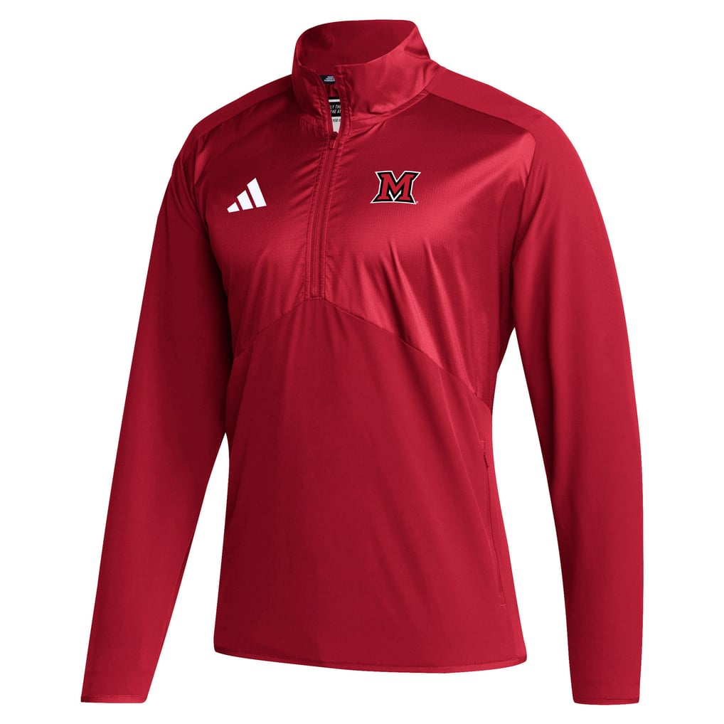  Miami University RedHawks adidas Sideline Quarter-Zip Pullover Top - Red