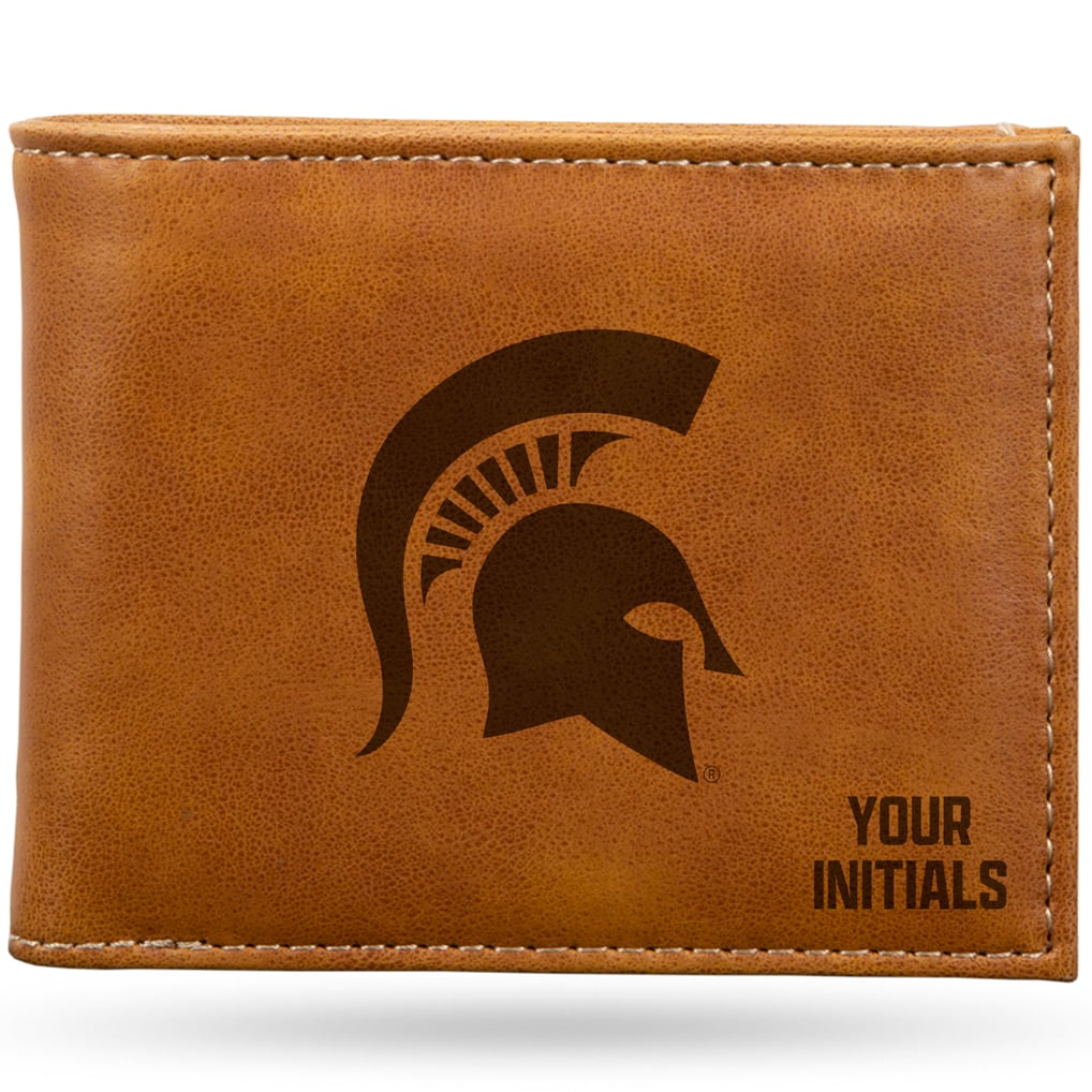 Michigan State Spartans Personalized Billfold Wallet - Brown