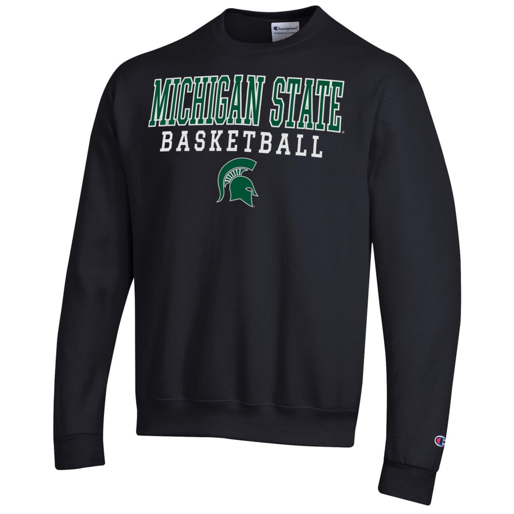 Michigan State Spartans Champion Basketball Stack Pullover Crewneck Sweatshirt - Black