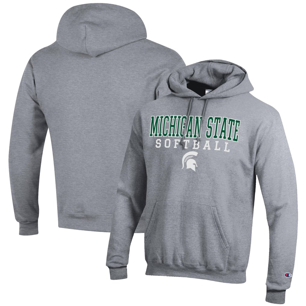 Michigan State Spartans Champion Softball Stack Pullover Hoodie - Gray