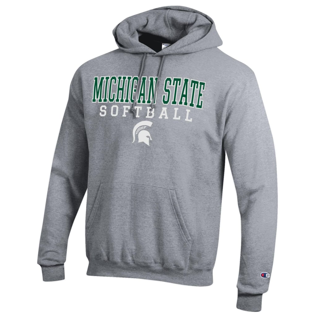 Michigan State Spartans Champion Softball Stack Pullover Hoodie - Gray