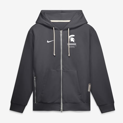  Michigan State Spartans Nike 2026 Sideline Standard Issue Dri-FIT Full-Zip Hoodie - Anthracite