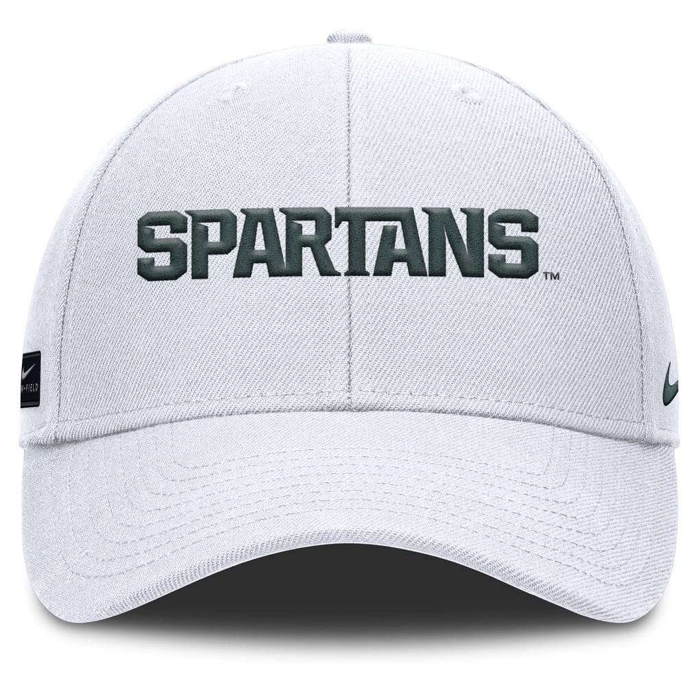 Michigan State Spartans Nike 2025 On-Field Rise Performance Adjustable Hat - White