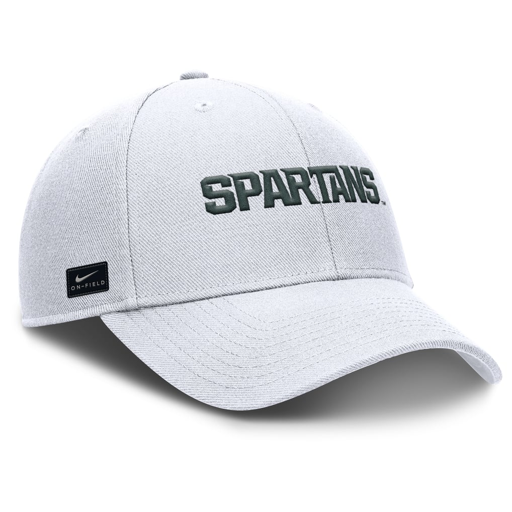 Michigan State Spartans Nike 2025 On-Field Rise Performance Adjustable Hat - White