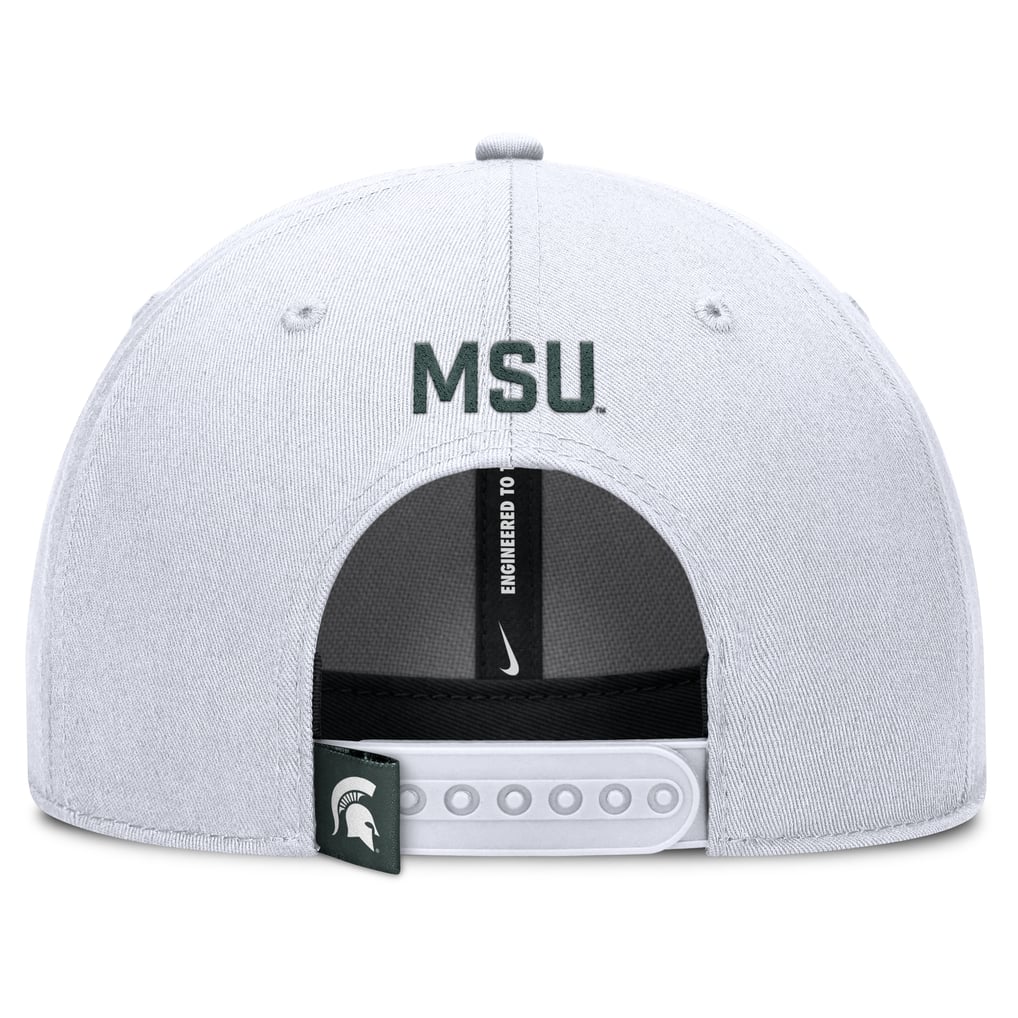 Michigan State Spartans Nike 2025 On-Field Rise Performance Adjustable Hat - White