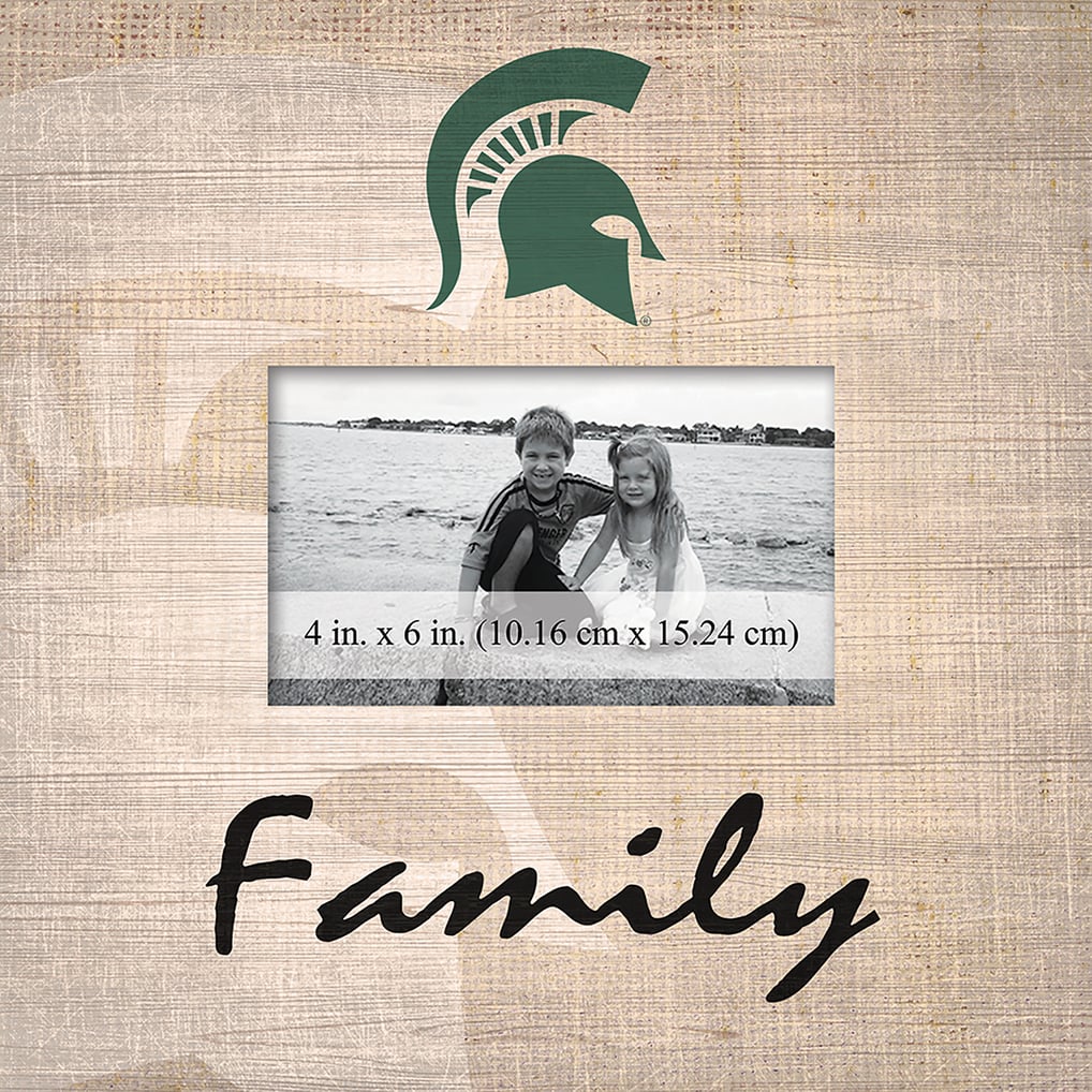 Michigan State Spartans 10'' x 10'' Burlap Pattern Frame