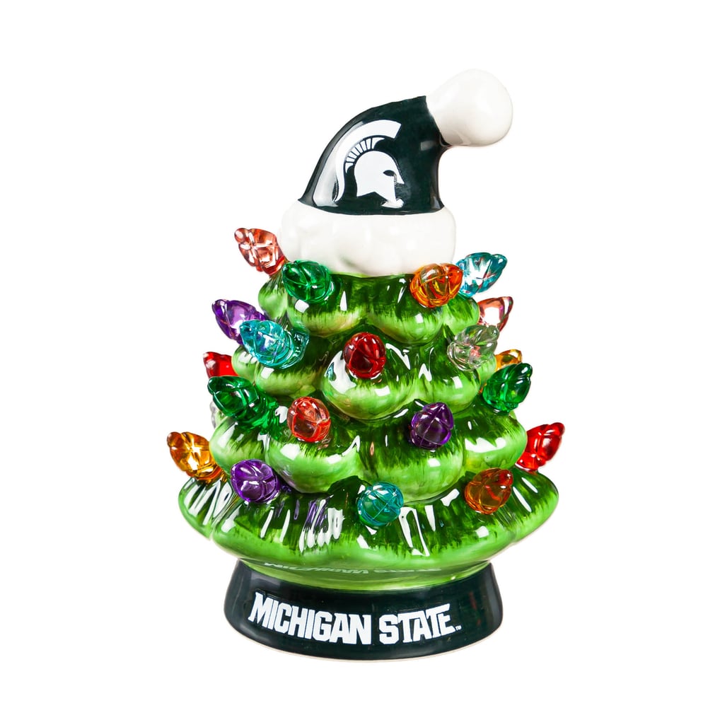 Michigan State Spartans 2-Pack 4" Ceramic LED Christmas Tree Set