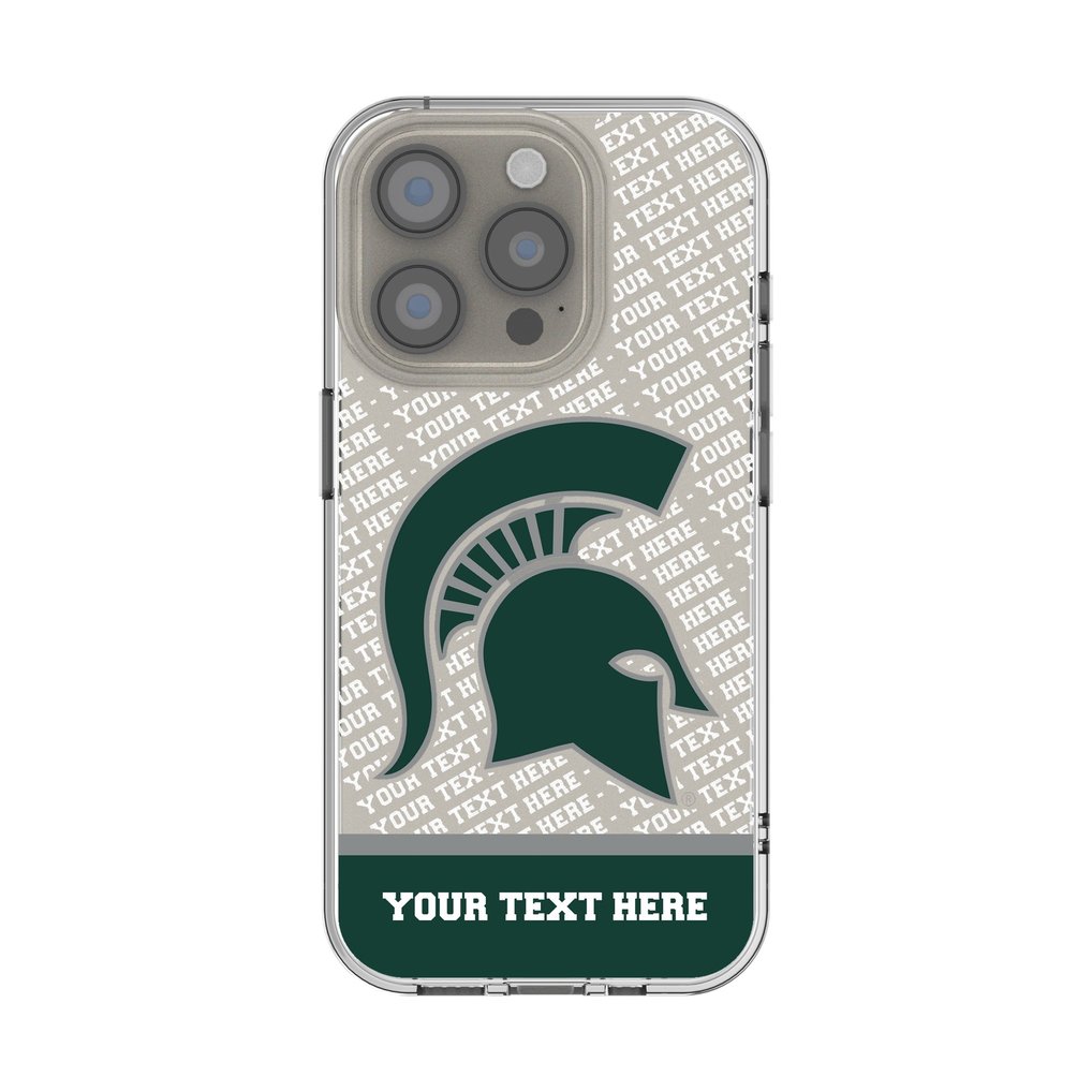 Michigan State Spartans Endzone iPhone Personalized Clear Case
