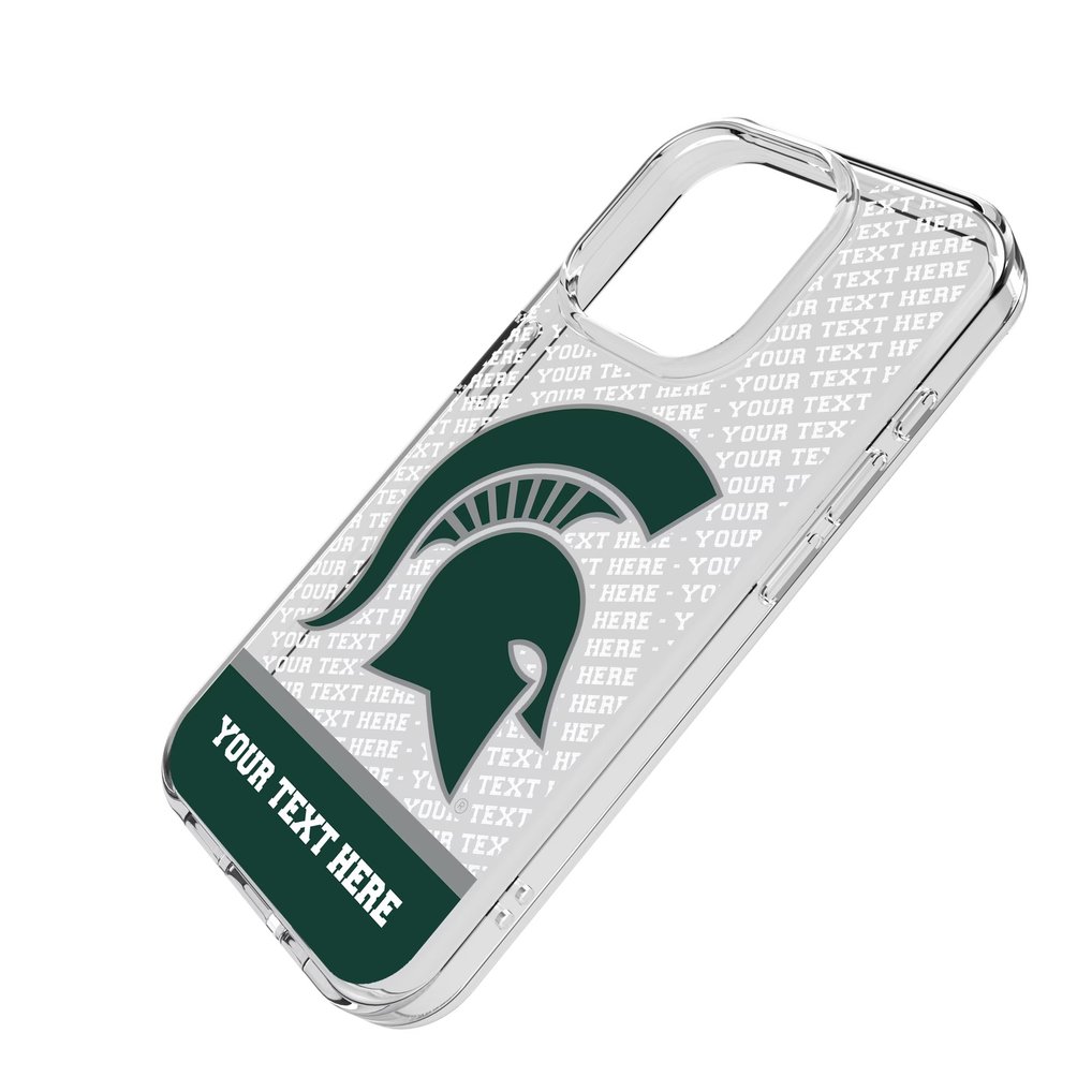 Michigan State Spartans Endzone iPhone Personalized Clear Case