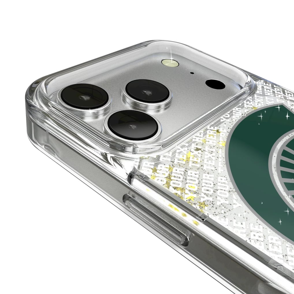 Michigan State Spartans iPhone Endzone Personalized Glitter Case