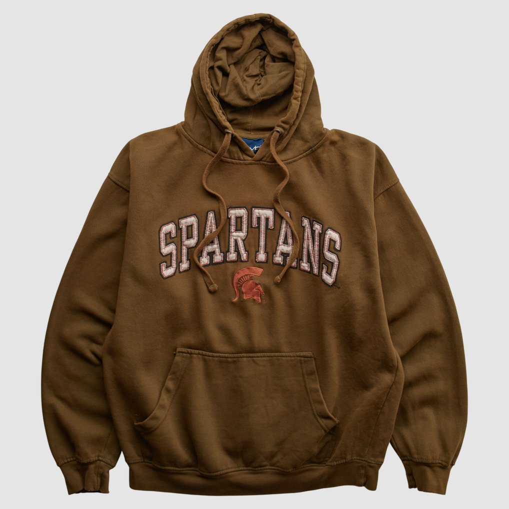 Michigan State Spartans OVB 2010s Hooded Pullover Sweatshirt - Brown - S by Fanatics Real Vintage