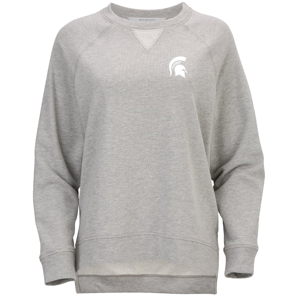  Michigan State Spartans Women's Harlow Terry Raglan Pullover Sweatshirt - Heather Gray
