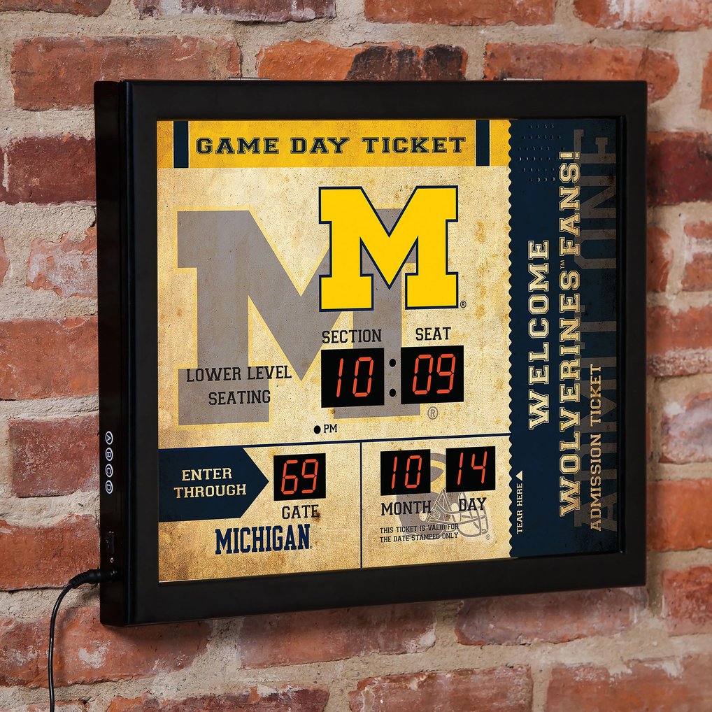  Michigan Wolverines 15" x 19" Bluetooth Scoreboard Wall Clock