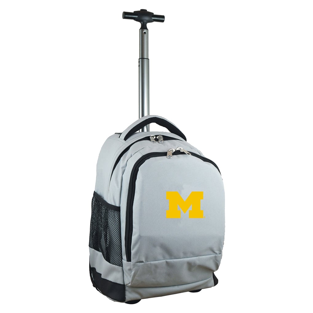 Michigan Wolverines 19'' Premium Wheeled Backpack - Gray