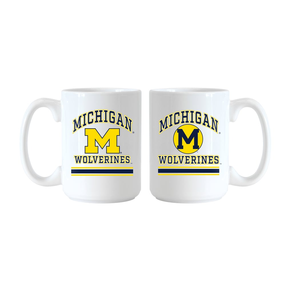 Michigan Wolverines Logo Brands 15oz. Current & Throwback Mug Set