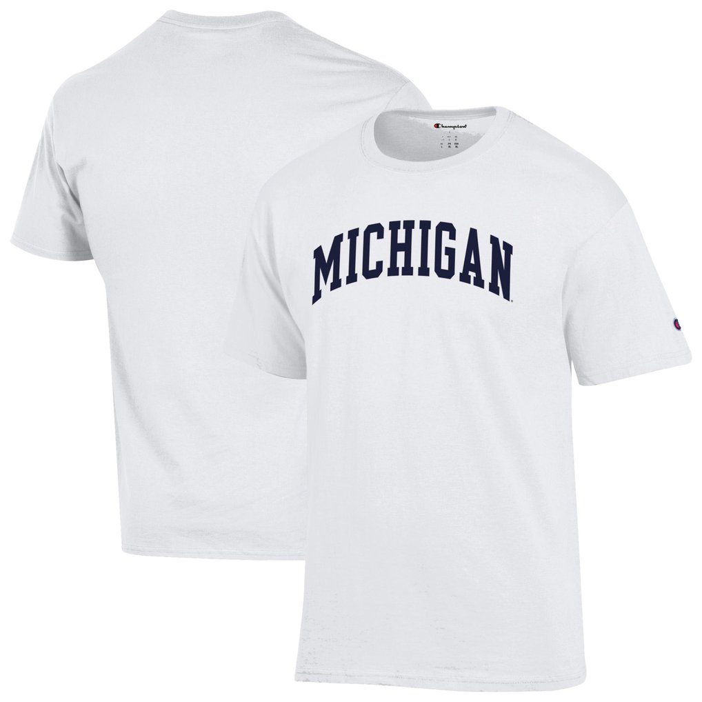  Michigan Wolverines Champion Basic Arch T-Shirt - White