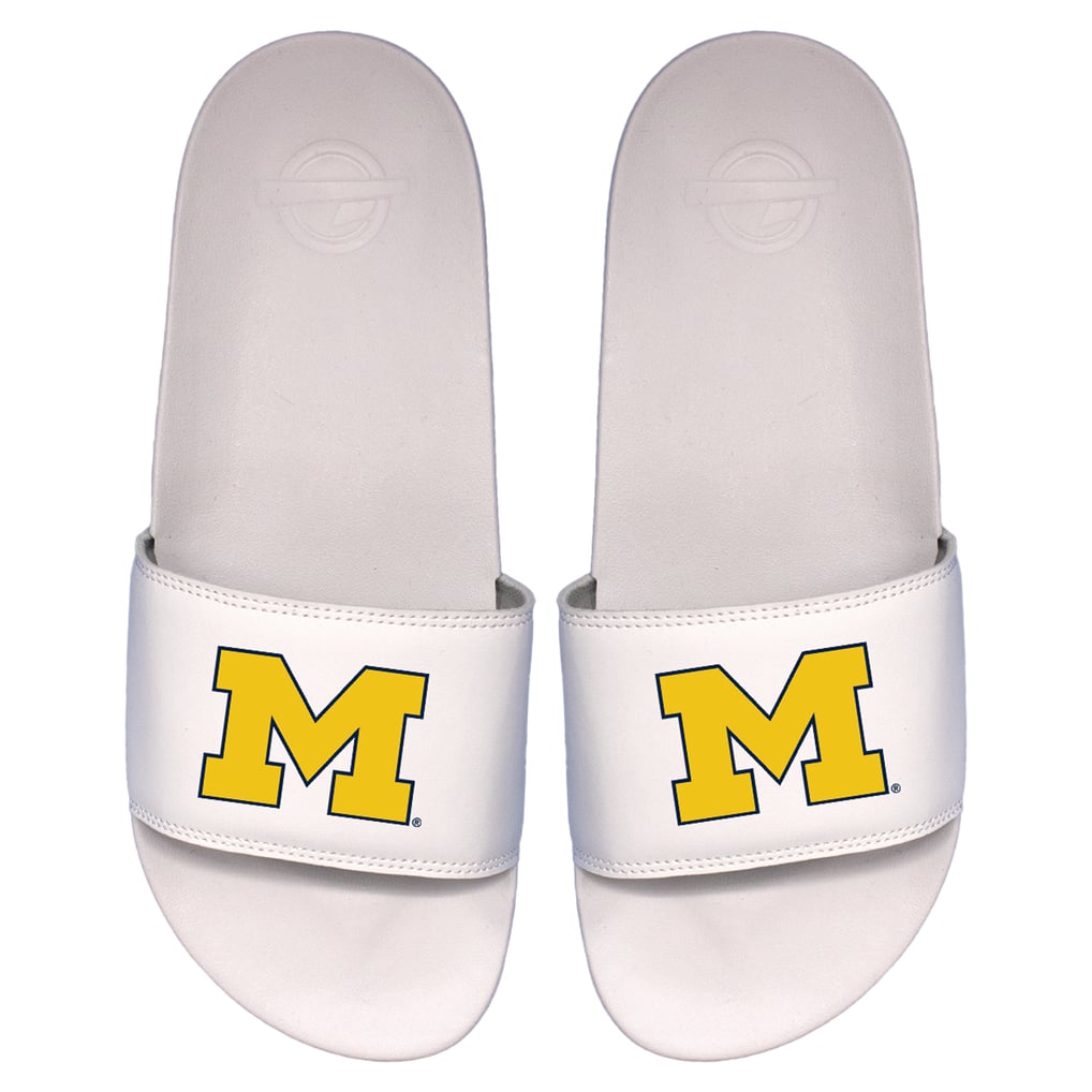Michigan Wolverines ISlide Primary Logo Motto Slide Sandals - White
