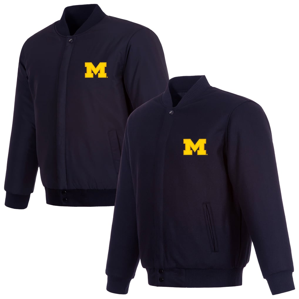  Michigan Wolverines JH Design Reversible Full-Zip Jacket - Navy