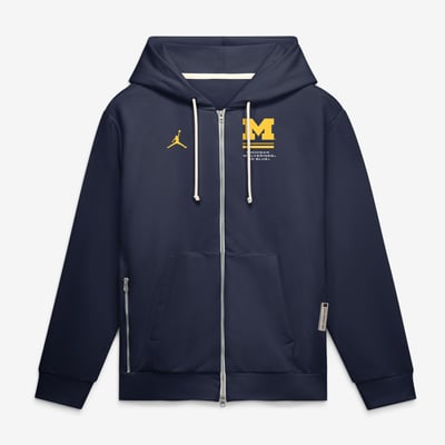  Michigan Wolverines Jordan Brand 2026 Sideline Standard Issue Dri-FIT Full-Zip Hoodie - Navy