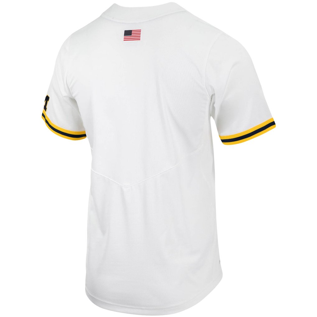 Michigan Wolverines Nike Replica Two-Button Baseball Jersey - White