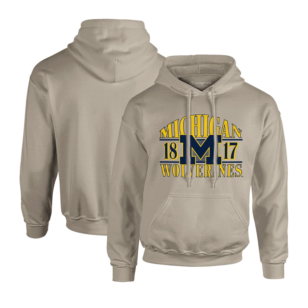  Michigan Wolverines Upper Arch Letters Pullover Hoodie - Tan