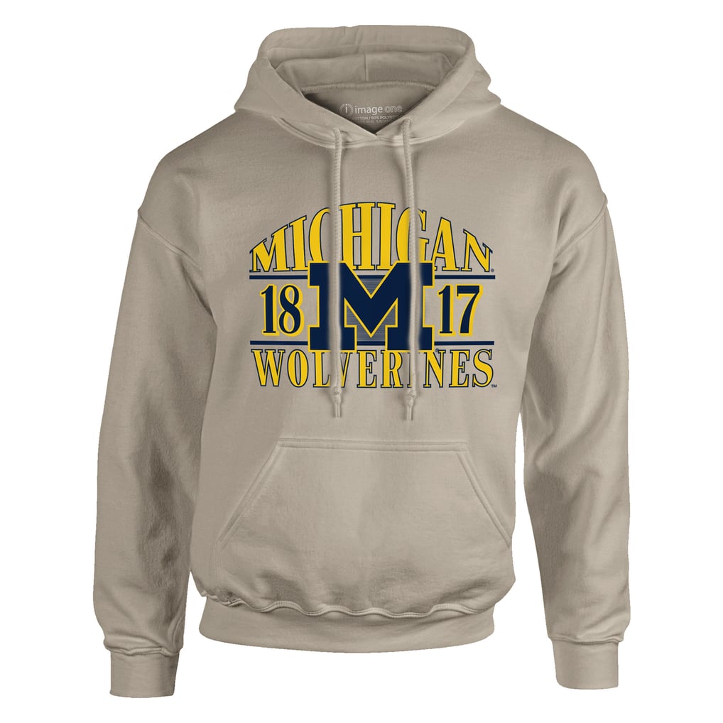  Michigan Wolverines Upper Arch Letters Pullover Hoodie - Tan