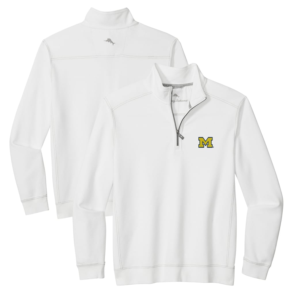 Michigan Wolverines Tommy Bahama Montego Bay Half-Zip Jacket - White