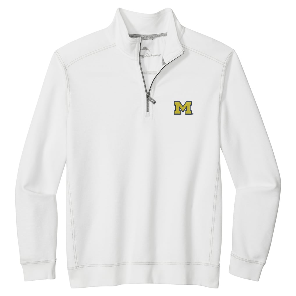 Michigan Wolverines Tommy Bahama Montego Bay Half-Zip Jacket - White
