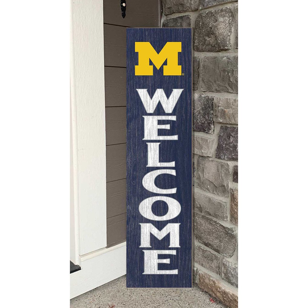 Michigan Wolverines 12'' x 48'' Welcome Outdoor Leaner