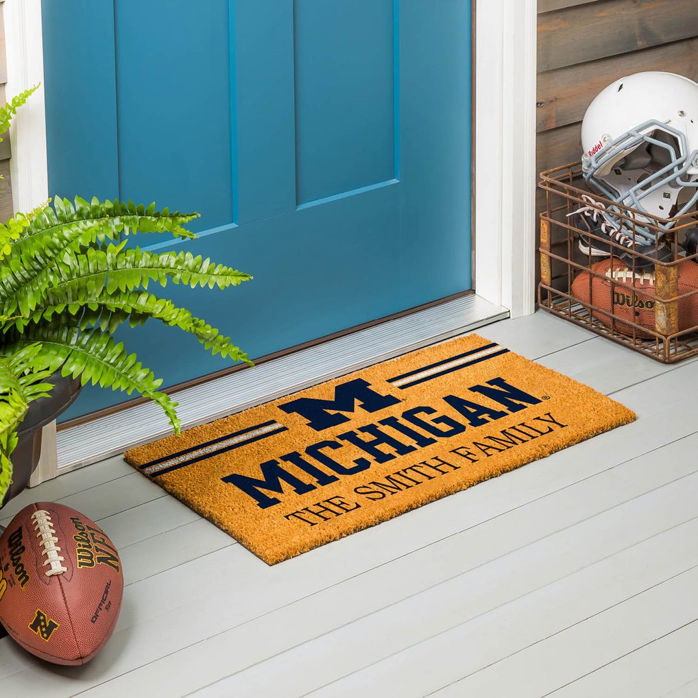 Michigan Wolverines 18" x 30" Personalized Coir Doormat