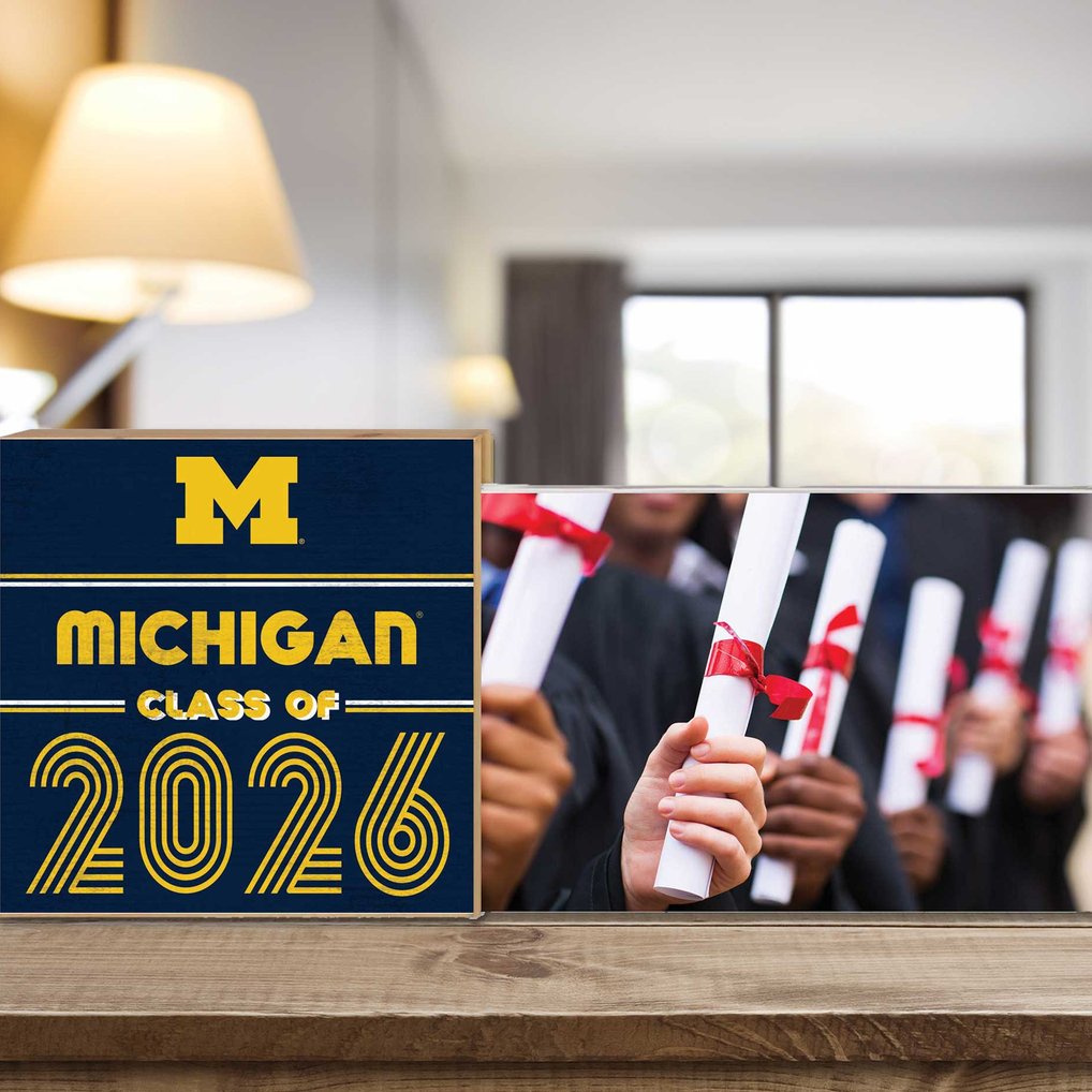 Michigan Wolverines 5" x 10.5" 2026 Grad Floating Photo Frame
