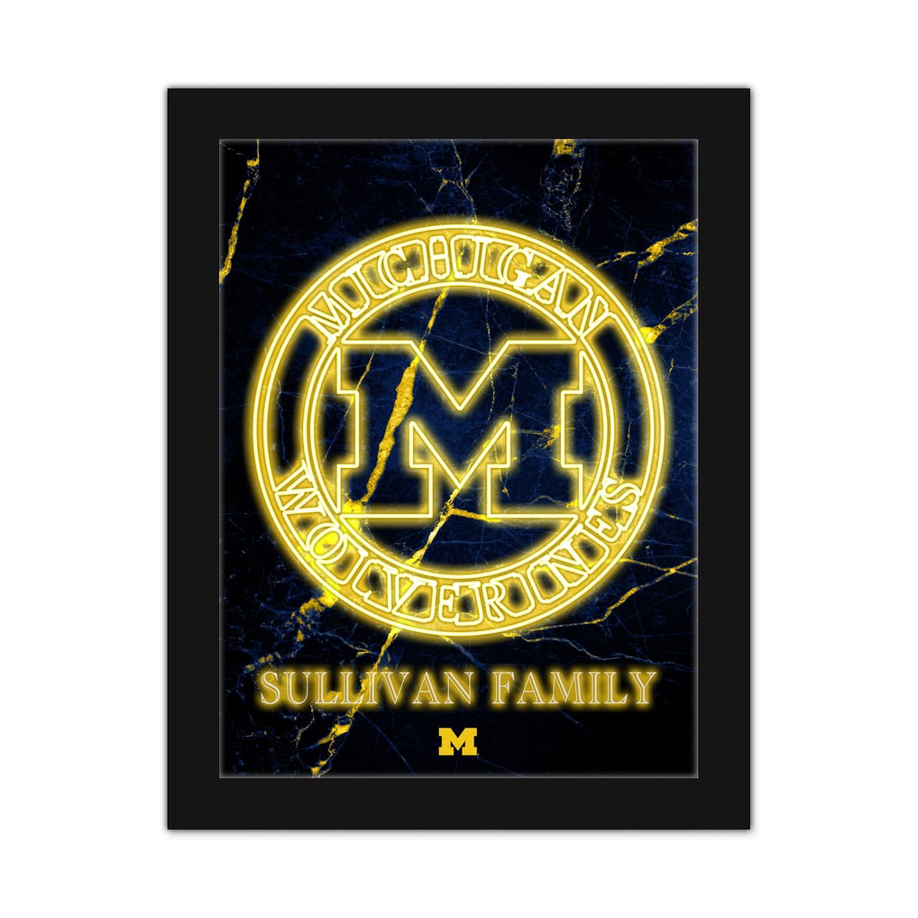 Michigan Wolverines Personalized 12" x 16" Framed Art Print