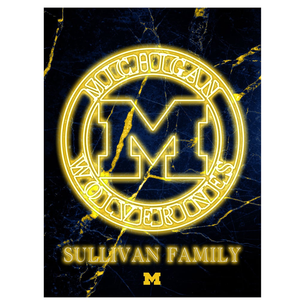 Michigan Wolverines Personalized 12" x 16" Framed Art Print