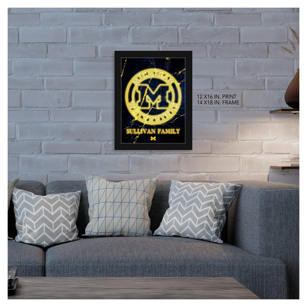 Michigan Wolverines Personalized 12" x 16" Framed Art Print