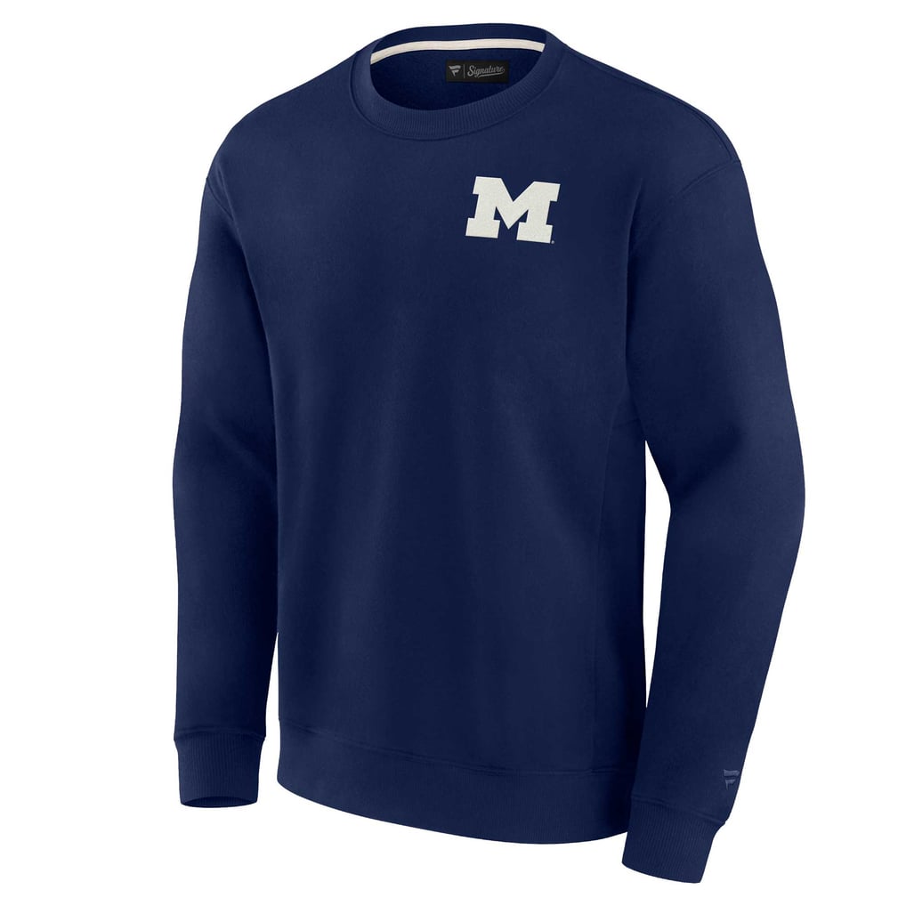 Michigan Wolverines Fanatics Unisex Super Soft Pullover Crew Sweatshirt - Navy