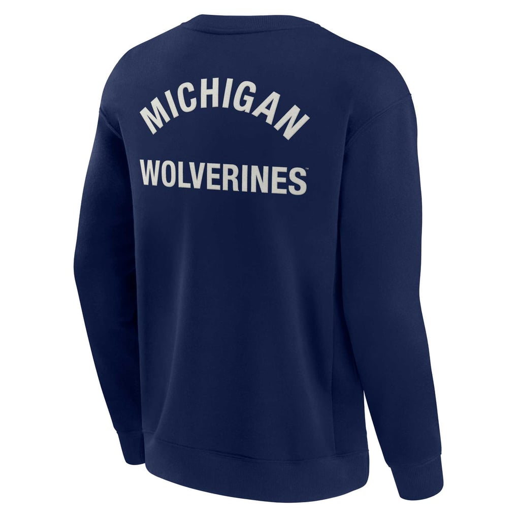 Michigan Wolverines Fanatics Unisex Super Soft Pullover Crew Sweatshirt - Navy