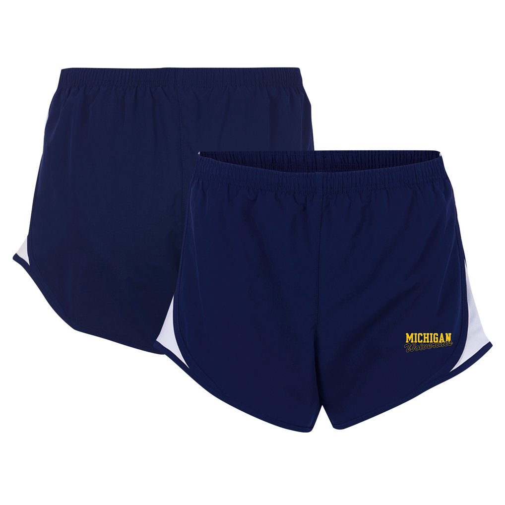 Michigan Wolverines Boxercraft Women's Essential Lined Athletic Shorts -  Navy