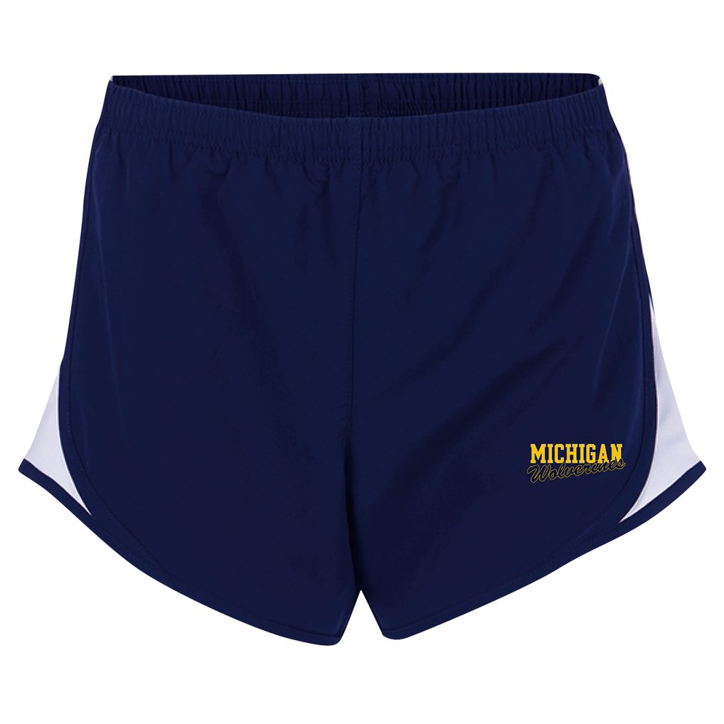 Michigan Wolverines Boxercraft Women's Essential Lined Athletic Shorts -  Navy